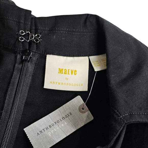 Anthropologie Maeve The Colette Wrap Jumpsuit - Black, Size 12P, Wide Leg - Picture 3 of 11